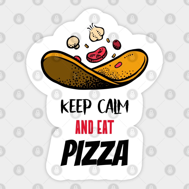 keep calm and eat pizza Sticker by Kongsepts